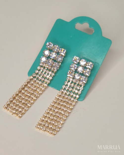 Brinco Strass Pendente