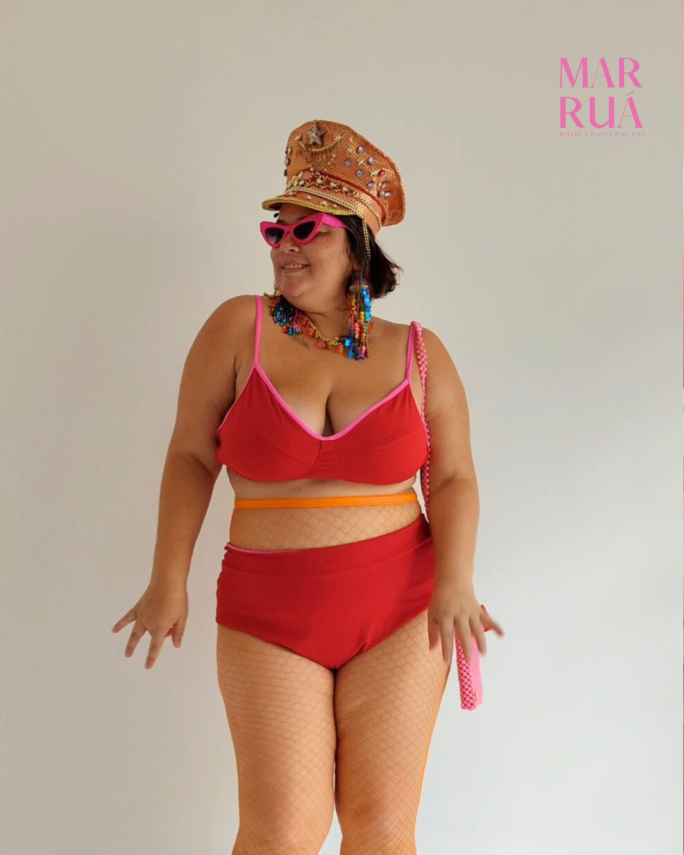 Conjunto Biquini Vermelho Plus Size | G3