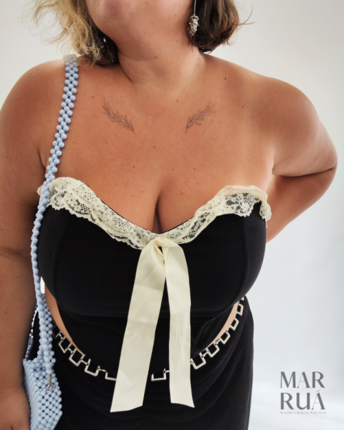 Cropped Preta Renda | 4XL - Imagem 2