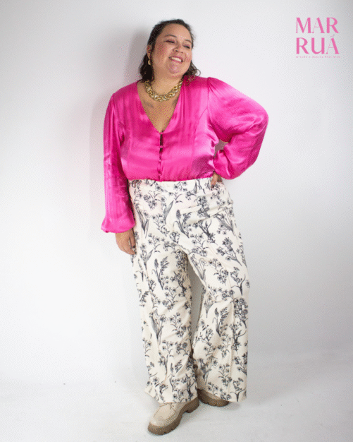 Calça Creme Floral | 4XL - Imagem 2