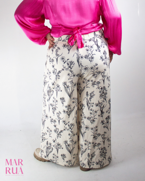 Calça Creme Floral | 4XL - Imagem 5