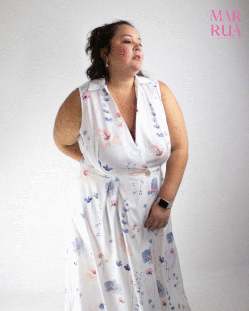 Vestido Branco Floral Longo | 3XL - Imagem 2