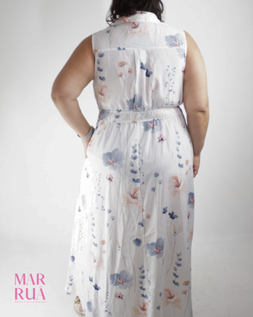 Vestido Branco Floral Longo | 3XL - Imagem 4