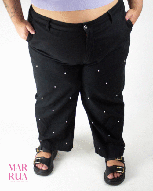 Calça Preta Pérolas | XLG