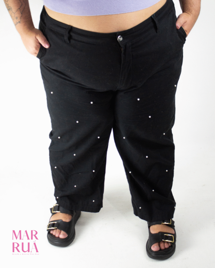 Calça Preta Pérolas | XLG