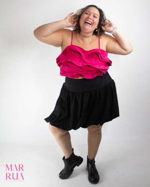 Cropped Rosa Babado | 3XL