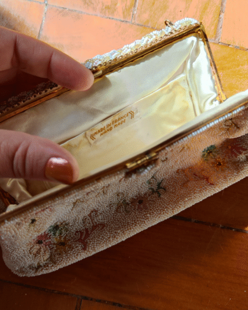 Bolsa Toilette Francesa Vintage Micro Miçangas - Imagem 5