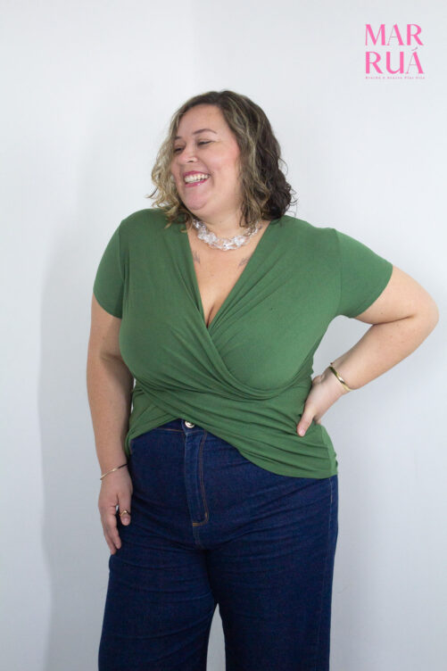 Blusa Transpassada Verde | GG - Imagem 3