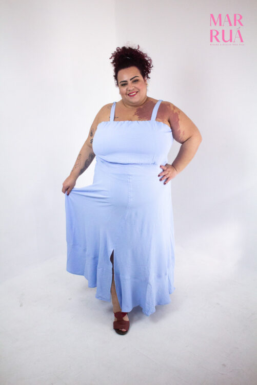 Vestido Azul Claro Fenda | G5 - Imagem 2