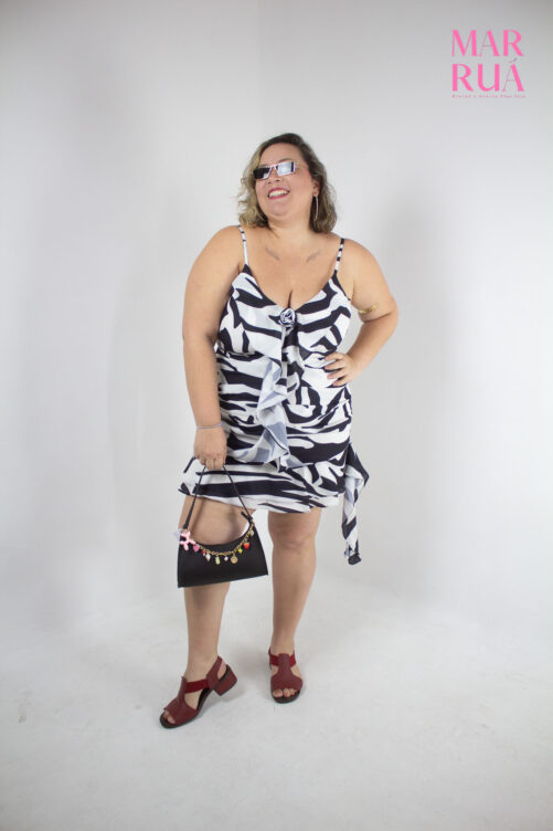 Vestido Ondas Preto e Branco | EXG