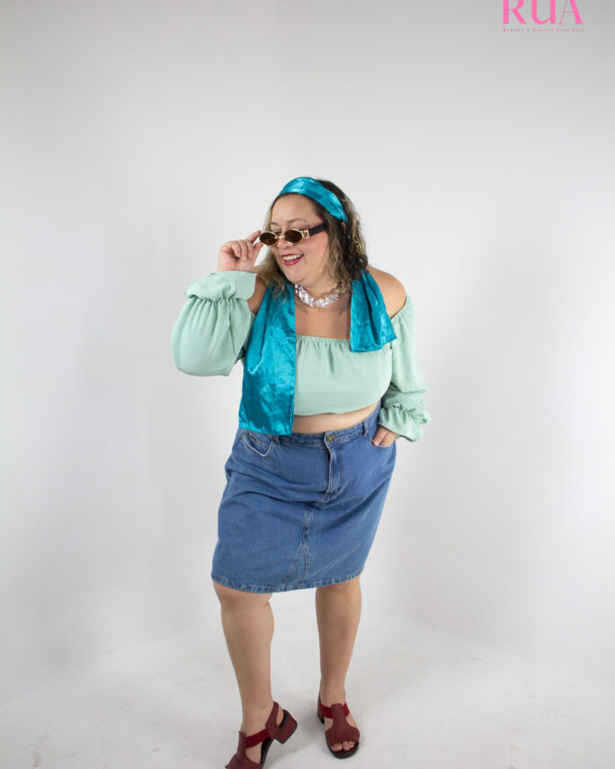 Saia Jeans Toda Frida | G3 (Veste 52-54)