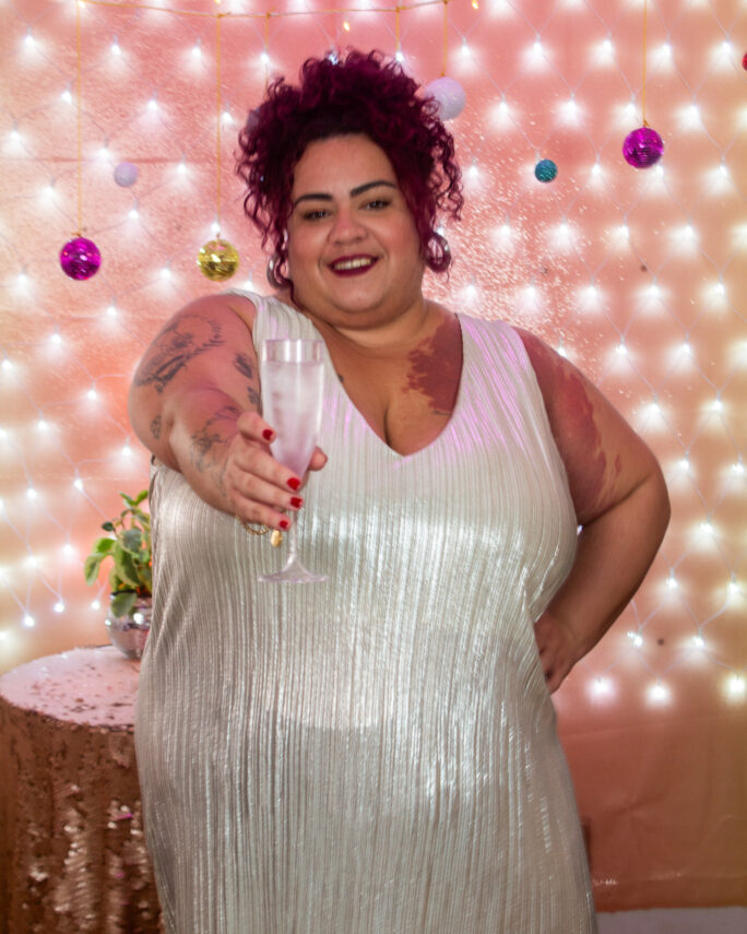 Vestido Prateado Plissado | G5