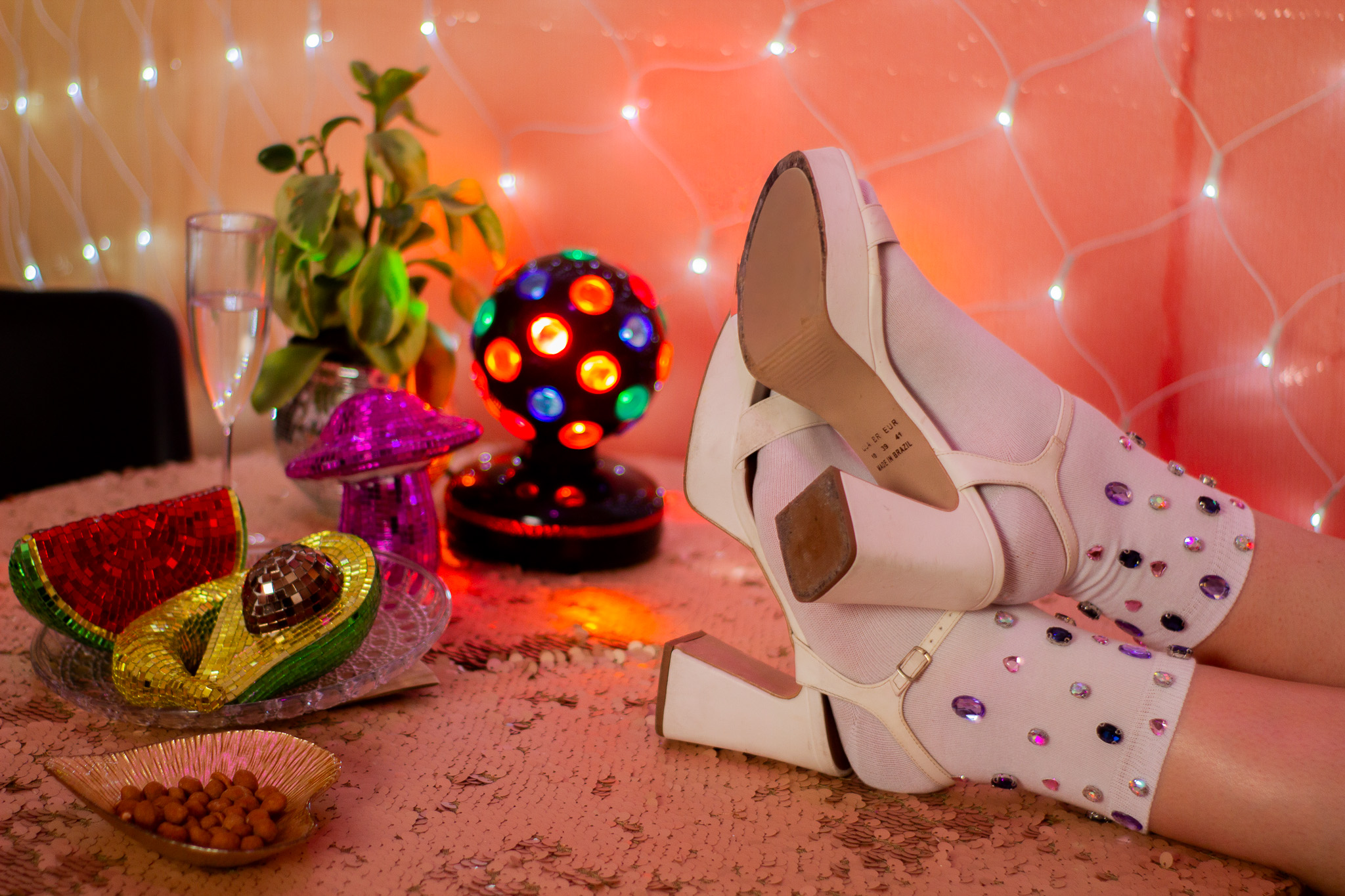 Meias Brancas com Pedraria | 34-39 - Imagem 3