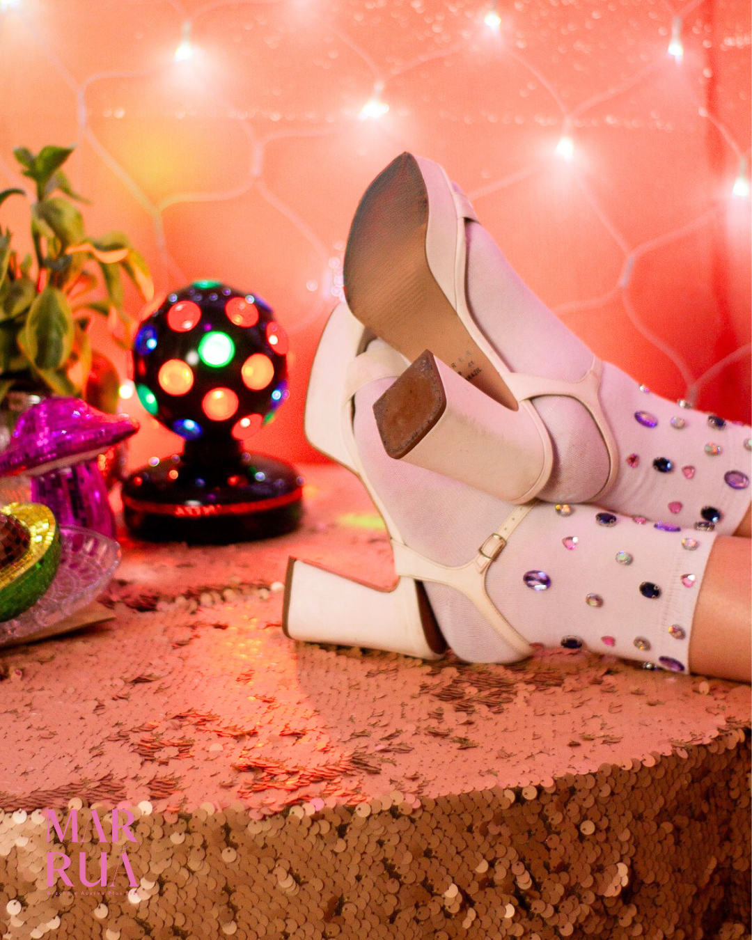 Meias Brancas com Pedraria | 34-39