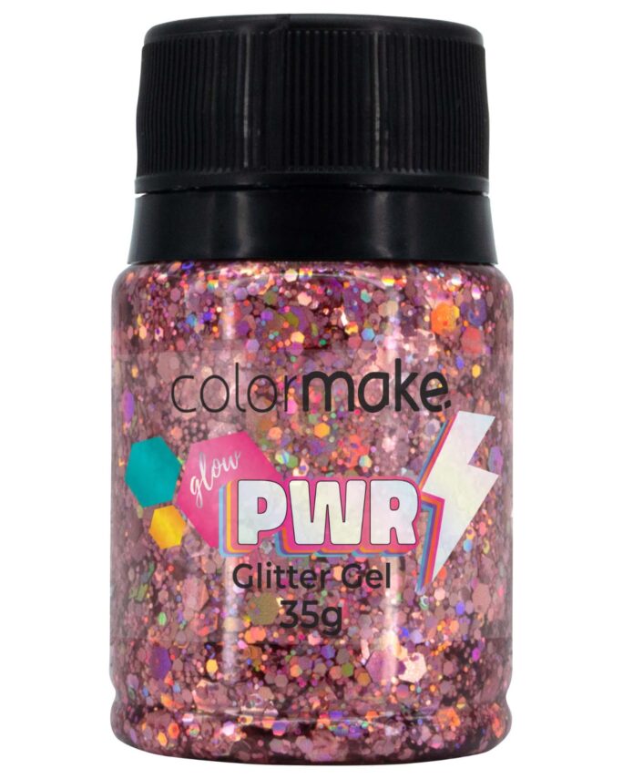Glitter Gel Rosa Claro PWR Color Make