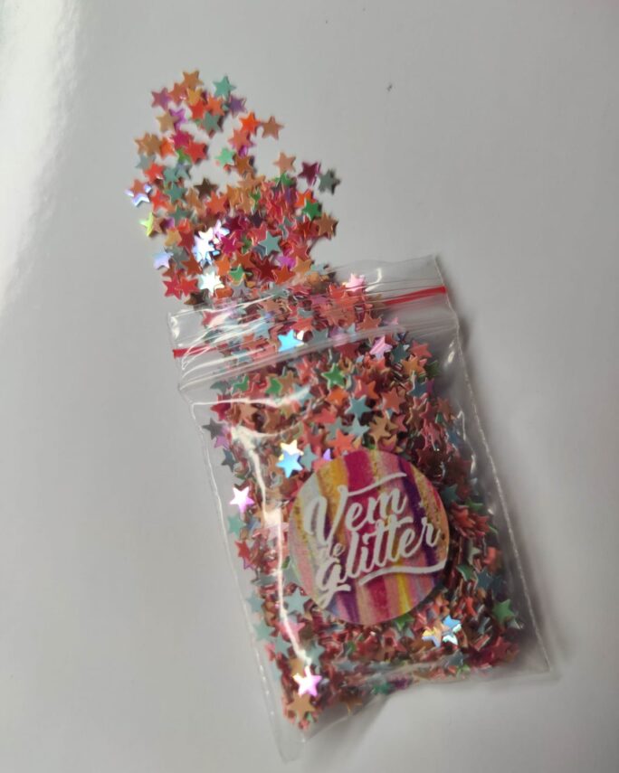 Glitter Mini Estrelas Coloridas